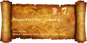 Mayerhoffer Tamara névjegykártya